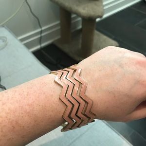 Pink Chevron Bangle Set